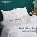 Queen Pillow Shams Set of 2 White Pinch Pleated 20x30 100% Egyptian Cotton