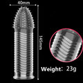 4PCS Threaded Male Condoms Transparent Fine Ring Extended Sleeve Adult