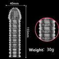 4PCS Threaded Male Condoms Transparent Fine Ring Extended Sleeve Adult