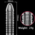 4PCS Threaded Male Condoms Transparent Fine Ring Extended Sleeve Adult