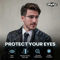 ORANZI 5-Pack Blue Light Blocking Reading Glasses, Half Metal Frame, 1.00