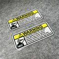 2PCS Warning NOS Stickers Car Motorcycle Helmet Racing Decals 5x2.1cm