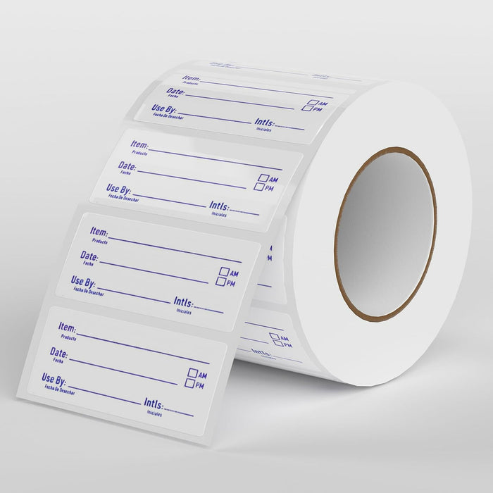 HSDCO Food Container Labels 2x1 Removable Freezer Stickers Blue 500pcs