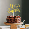 AETGDDS My Baptism Cake Topper Gold Cardboard 1 Piece