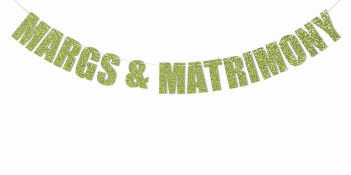 Ramciyo Margs & Matrimony Banner Green Glitter Paper Bachelorette Decor