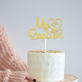 AETGDDS My Baptism Cake Topper Gold Cardboard 1 Piece
