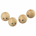 Uniquer 100pcs 18mm Wooden Face Beads Round Spacer Beads for DIY Crafts