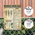 NEGLAI Mermaid Knowledge Metal Sign Poster Vintage Wall Art 16x12 Inches