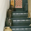 Script Stencil for Wood Painting French Writing Checkerboard Craft