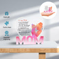 WUGUANSS Best Mom Ever Acrylic Plaque Pink Christmas Birthday Gift