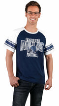 Fansamer Mens Vintage Striped City Football Tee White Navy Size XXL