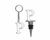 Lutong Letter Gift Set Key Ring Bottle Stopper Silver 2pc