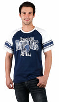 Fansamer Mens Vintage Striped City Football Tee White Navy Size XXL