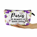 YULUENZE Paris Makeup Bag Eiffel Tower Travel Cosmetic Zipper Pouch