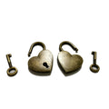 PeekaBear Mini Antique Brass Heart Padlock with Key 2-Pack Vintage Style