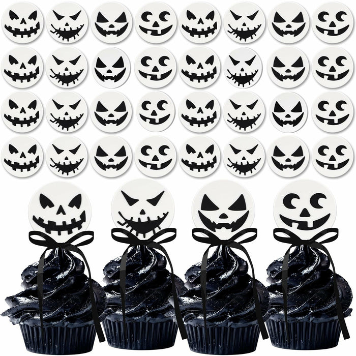 Amyhill Halloween Ghost Cupcake Toppers Rings 48 Pack Party Supplies
