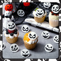 Amyhill Halloween Ghost Cupcake Toppers Rings 48 Pack Party Supplies