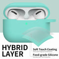 GMUDA Silicone Cover for AirPods Pro 1 & 2 with Keychain Mint Green