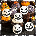 Amyhill Halloween Ghost Cupcake Toppers Rings 48 Pack Party Supplies