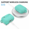 GMUDA Silicone Cover for AirPods Pro 1 & 2 with Keychain Mint Green
