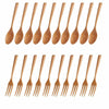 Chen Mi 20 Pc Wooden Spoon Fork Set Japanese Style Reusable Cutlery