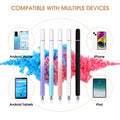 KRSABO 2-in-1 Capacitive Touch Screen Stylus Pen 2 Pack Black White Aluminum