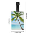 Palm Tree Luggage Tag Blue Ocean Travel Bag ID Tag Adjustable Strap