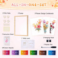 CHERRY CHEERS Flower Bouquet Handprint Art Kit 3 Sheets 6 Colors White Canvas