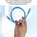 NTCFL Cat6 Patch Cable 1m Light Blue 10Gbps 250MHz Gold Plated Tips