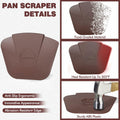 Pan Scraper Pot Scraper Plastic for Cast Iron Cookware 6 Pcs Brown