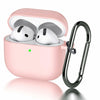 Seltureone AirPods 4 Case Soft Silicone Shockproof Keychain Pink 2024