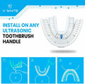 VWHITE U Shaped Replacement Head Ultrasonic Toothbrush White Adult Soft Silicone