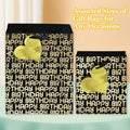 suosicn 8 Pack Black Embossed Metallic Polka Dot Paper Gift Bags with Handles