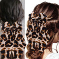 Sdopbinbin Leopard Hair Bow Clip Large Long Tail Barrette Women Girls