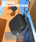 Seltureone AirPods 4 Case Soft Silicone Shockproof w/ Keychain Black