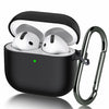 Seltureone AirPods 4 Case Soft Silicone Shockproof w/ Keychain Black