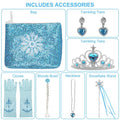 Tackview Girls Princess Costume Dress Blue with Handbag Crown Wand Size M