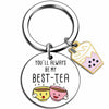 WXCATIM Best Friend Keychain Funny Friendship Gift Small Silver
