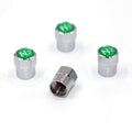 ACCRETION Chrome Brass Valve Stem Caps N2 Nitrogen Logo 4 pcs Red/Silver