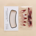 Red French Press On Nails Almond Medium Glossy Bow Pearl 24 Pcs