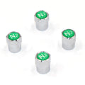 ACCRETION Chrome Brass Valve Stem Caps N2 Nitrogen Logo 4 pcs Red/Silver