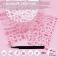 kikonoke 3D Butterfly Nail Stickers Laser Pink Sun Moon Star 4 Sheets