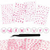 kikonoke 3D Butterfly Nail Stickers Laser Pink Sun Moon Star 4 Sheets