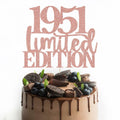 Yetxel Limited EDITION 1951 75th Birthday Cake Topper Rose Gold Glitter