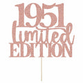 Yetxel Limited EDITION 1951 75th Birthday Cake Topper Rose Gold Glitter