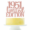 Yetxel Limited EDITION 1951 75th Birthday Cake Topper Rose Gold Glitter