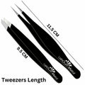 Sharp Pointy Eyebrow Tweezers Set Precision Slanted Black Facial Hair Tool