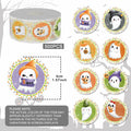 ZAEW Halloween Sticker Roll 500pcs 1.5" Colored Ghosts Round Decals