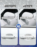 MUPEAK Car Door Handle Protector 10PCS White Sparkling Rhinestone Universal