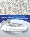 MUPEAK Car Door Handle Protector 10PCS White Sparkling Rhinestone Universal
